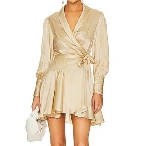 Champagne color wrap dress